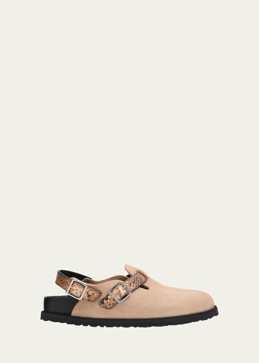 1774 Birkenstock Tokio Mixed Leather Slingback Mules