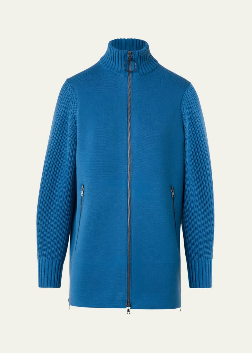 Akris punto Stand Up Collar Merino Wool Cardigan