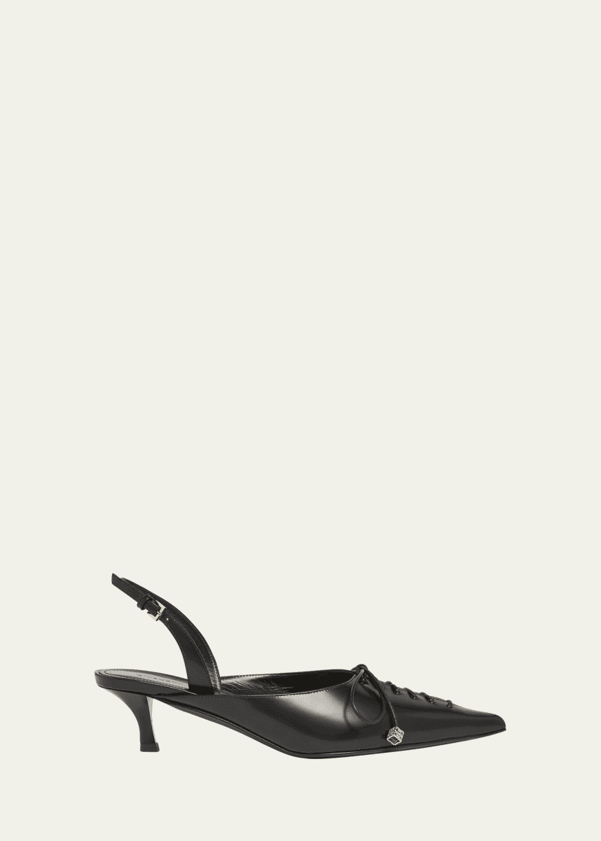 Givenchy Leather Lace-Up Slingback Pumps