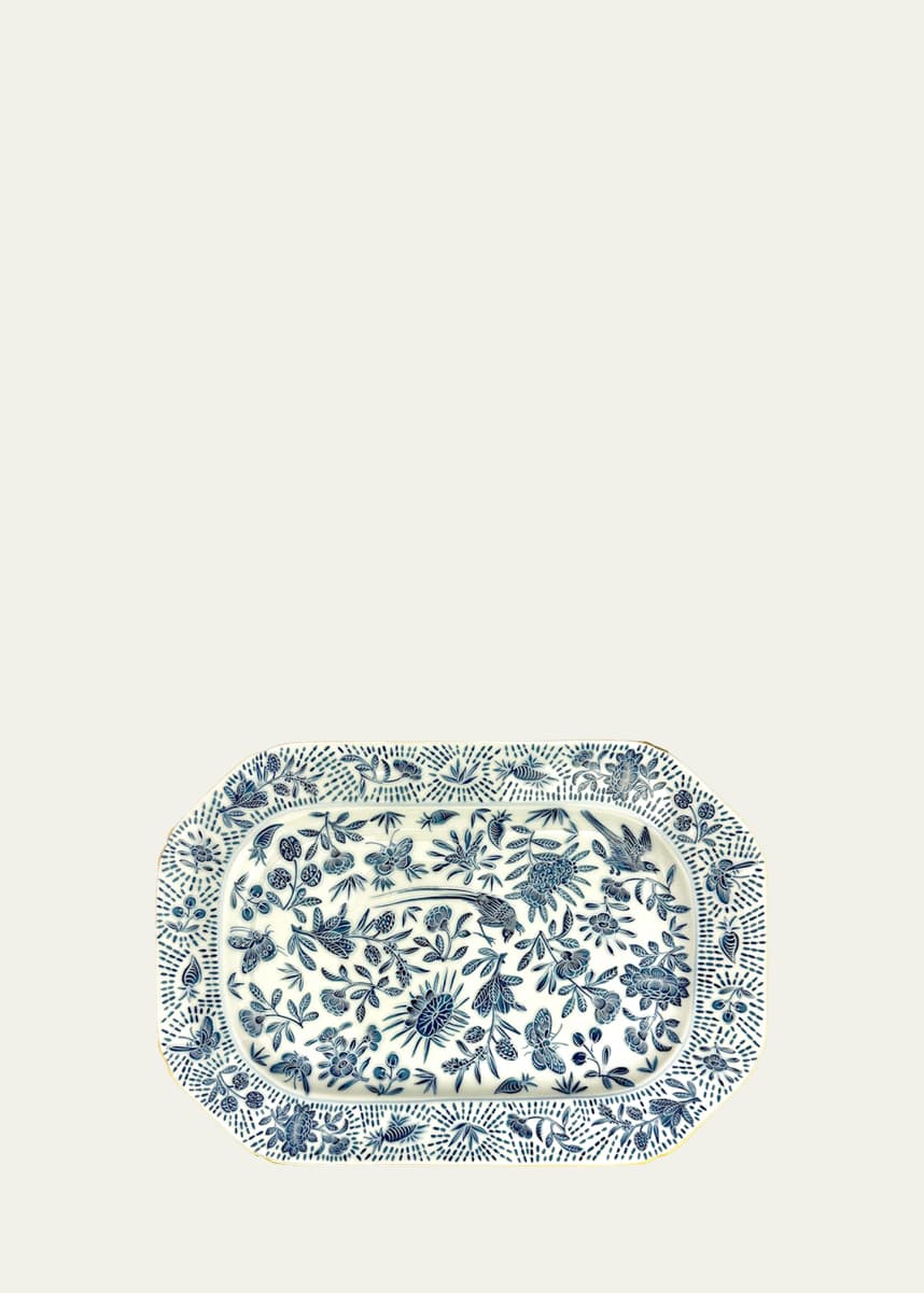 Mottahedeh Sacred Bird & Butterfly Blue Cookie Plate