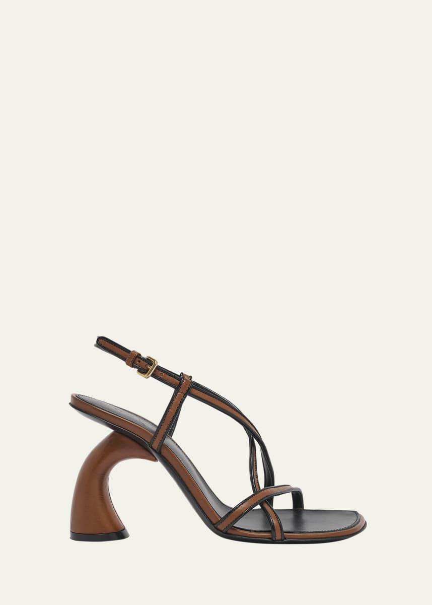 Dries Van Noten Strappy Curved-Heel Leather Sandals