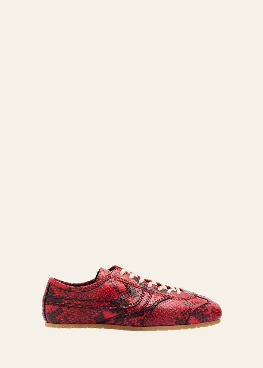 Dries Van Noten Dustin Snakeskin Printed Leather Sneakers