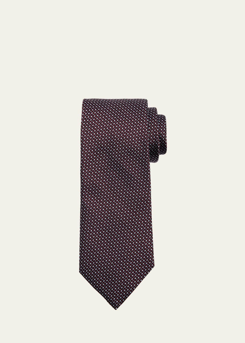 ZEGNA Men's Micro-Jacquard Silk Tie