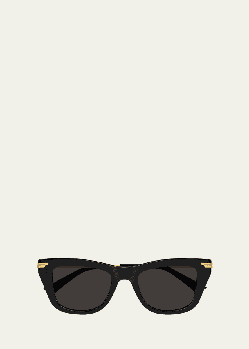 Bottega Veneta Recycled Acetate Rectangle Sunglasses