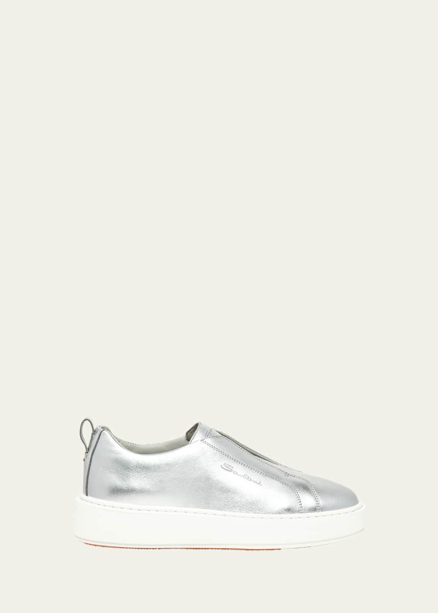 Santoni Victory Metallic Slip-On Sneakers