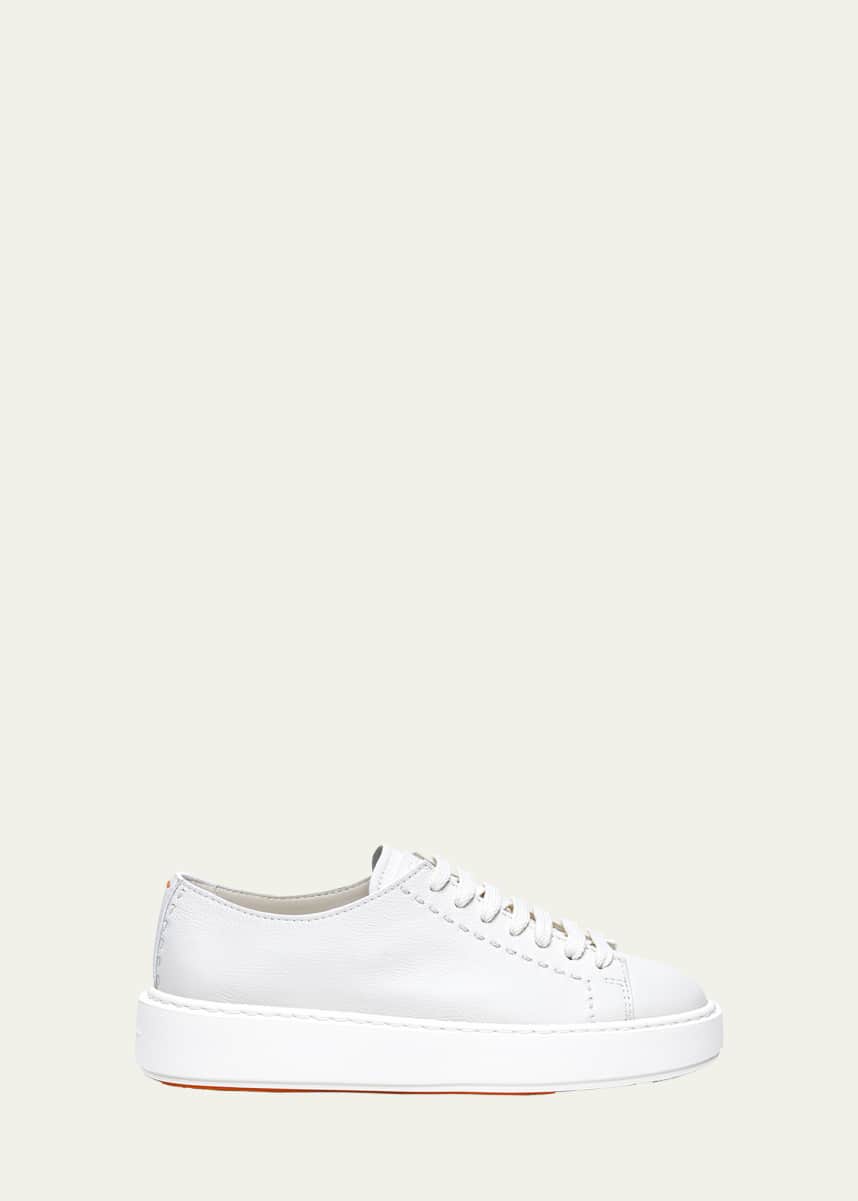 Santoni Clean Low-Top Leather Sneakers