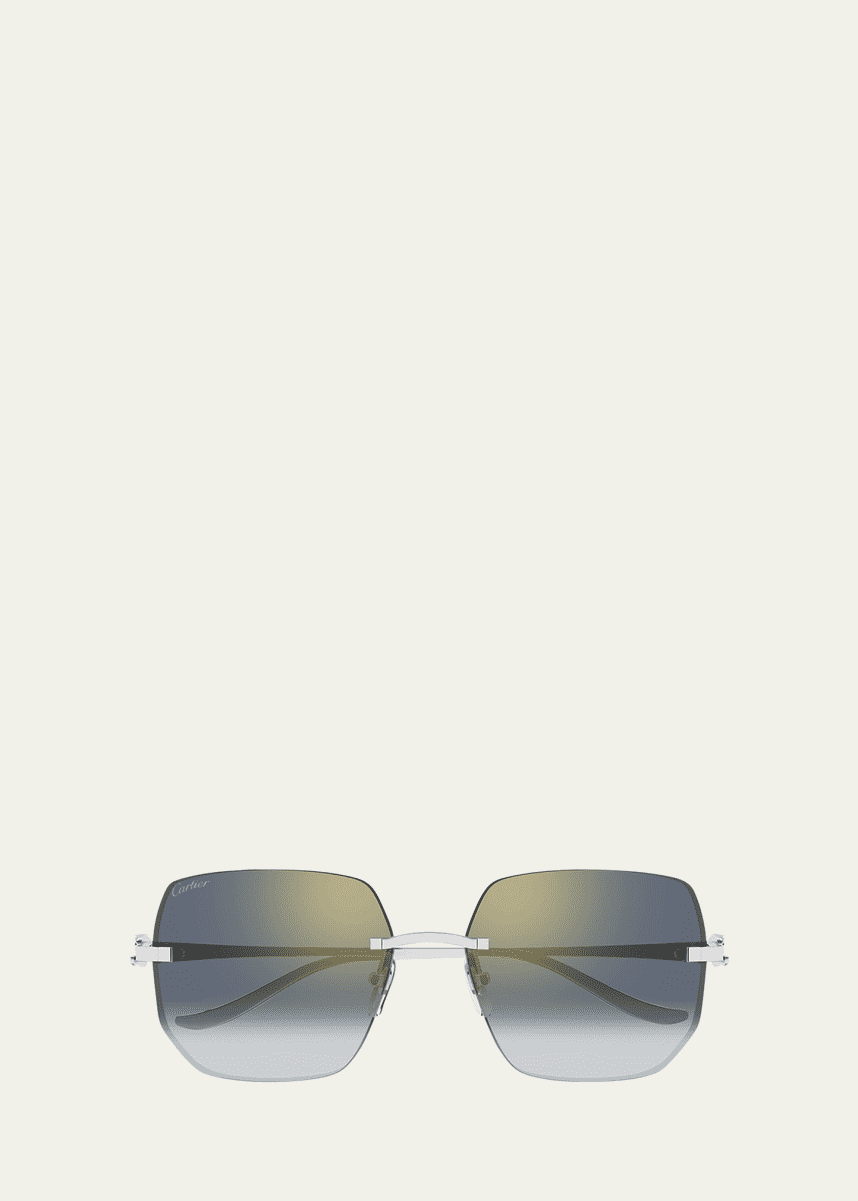 Cartier Rimless Metal Butterfly Sunglasses