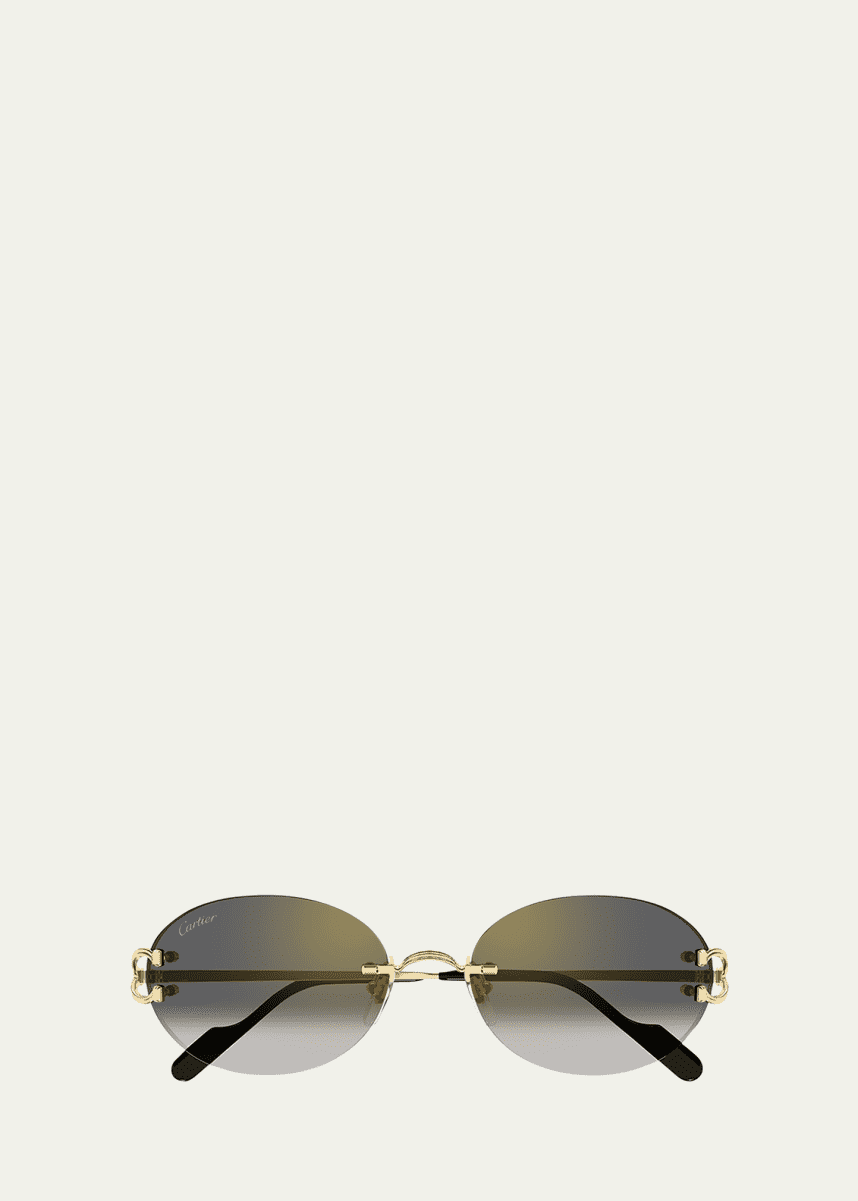 Cartier Rimless Metal Round Sunglasses