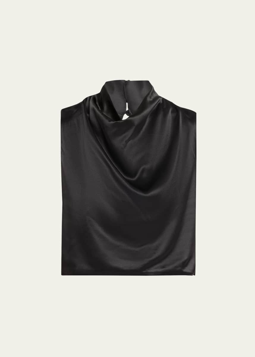 AEXAE Silk Cowl-Neck Top