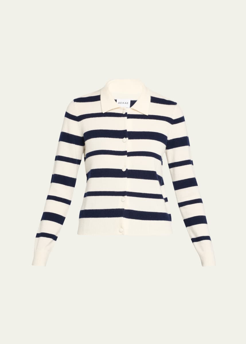 AEXAE Cropped Cashmere Polo Sweater