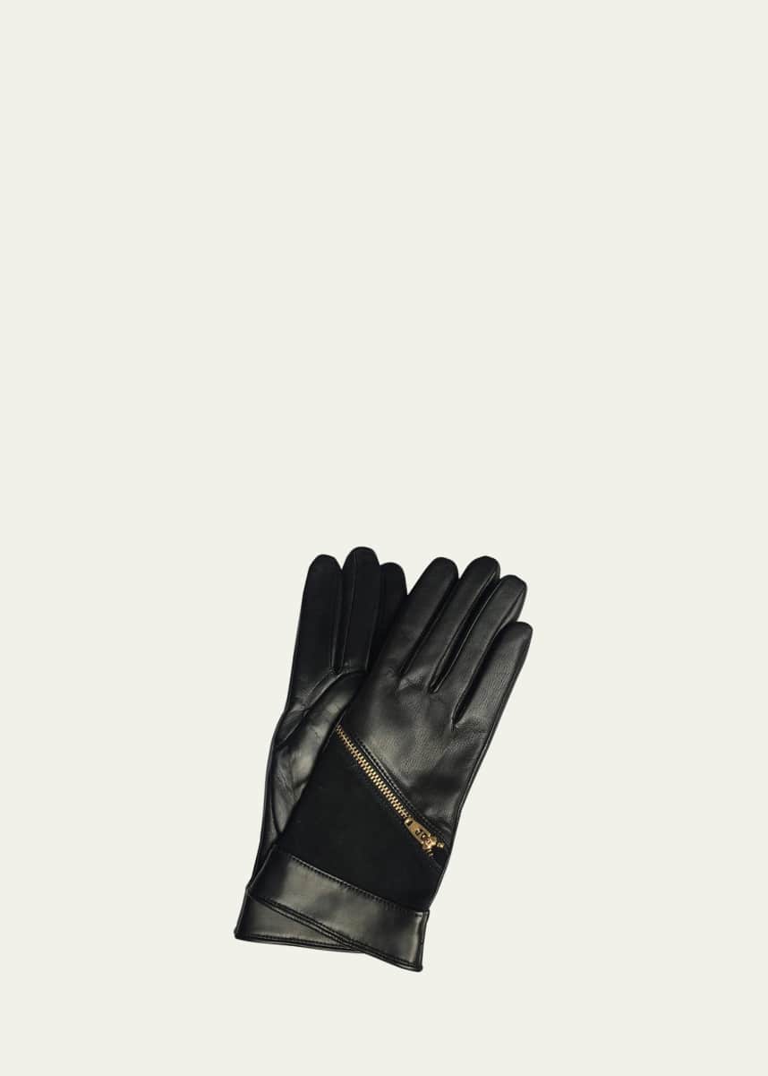 Paula Rowan Jacqueline Suede Zipper Gloves