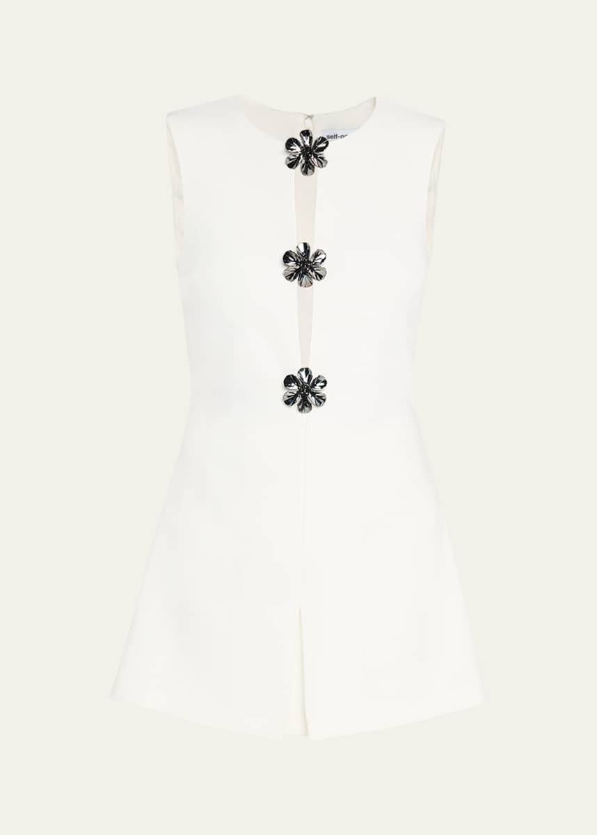 Self-Portrait Embellished Crepe Playsuit
