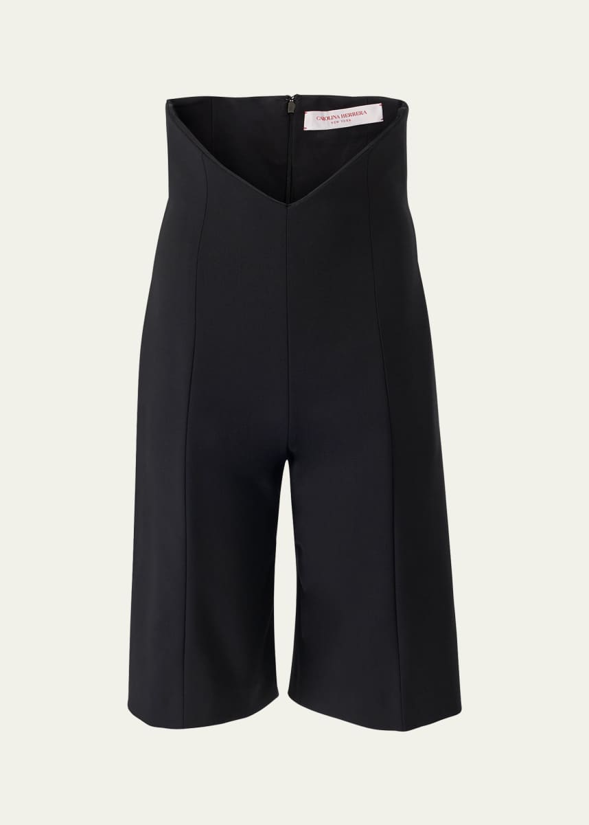 Carolina Herrera V Waistband Wool Bermuda Shorts