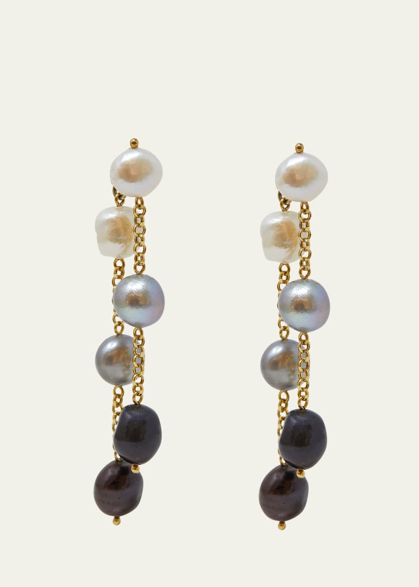 Grazia And Marica Vozza Multicolored Freshwater Pearl Dangle Earrings