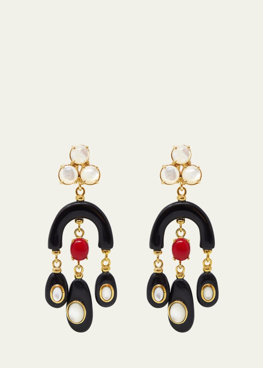 Grazia And Marica Vozza Resin and MOP Chandelier Earrings