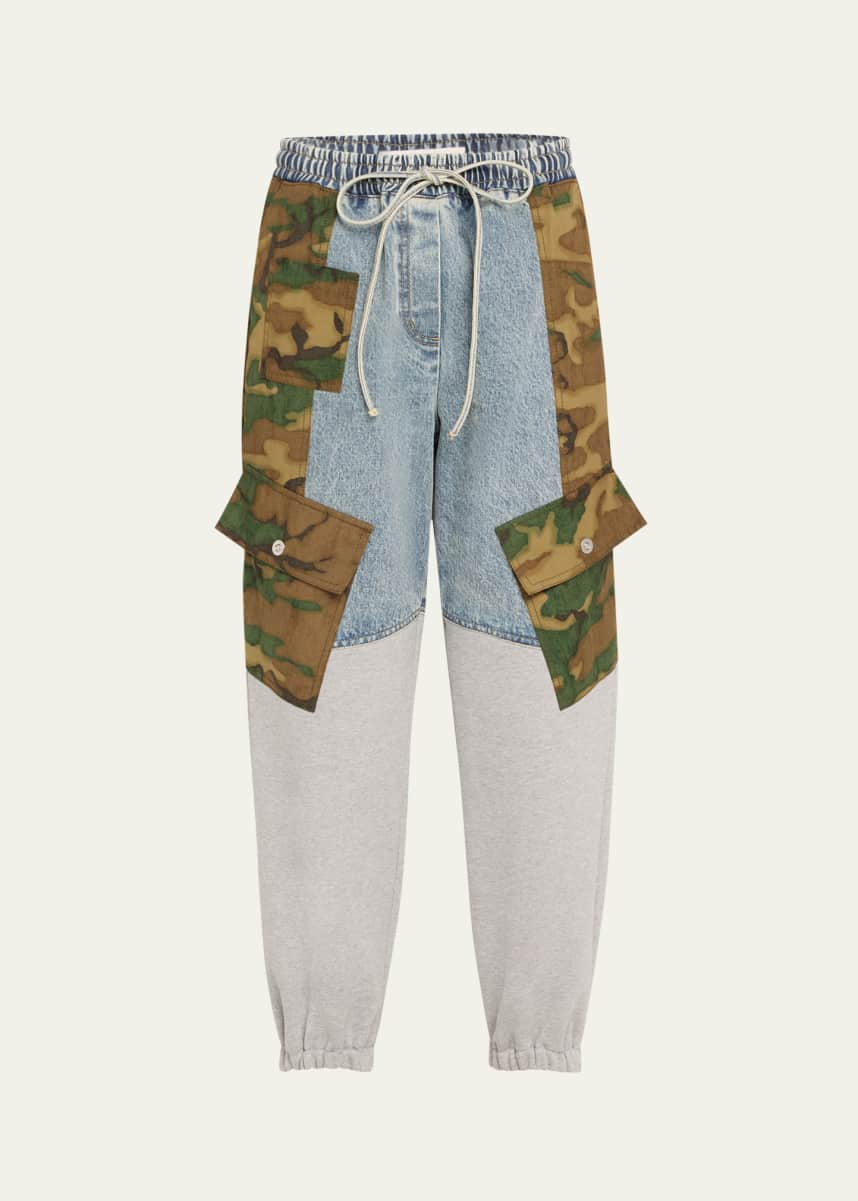 3.1 Phillip Lim Patchwork Camo Ripstick Joggers