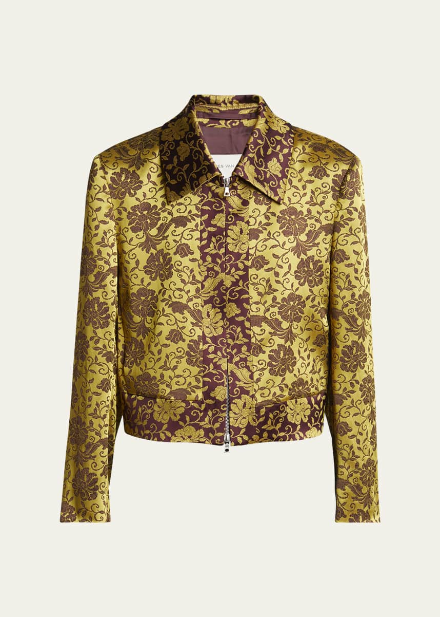 Dries Van Noten Vurano Floral Jacquard Zip Jacket