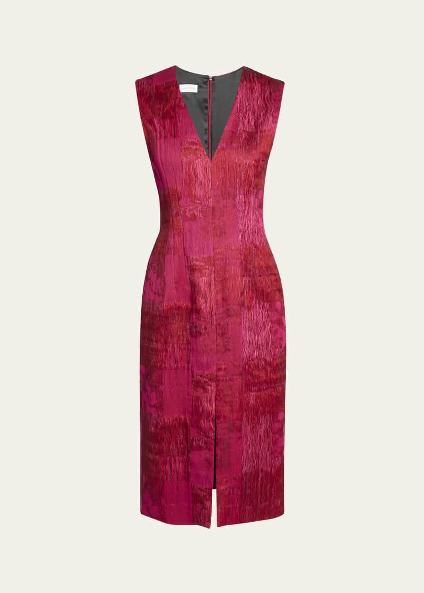Dries Van Noten Delina Patchwork Crinkle Dress
