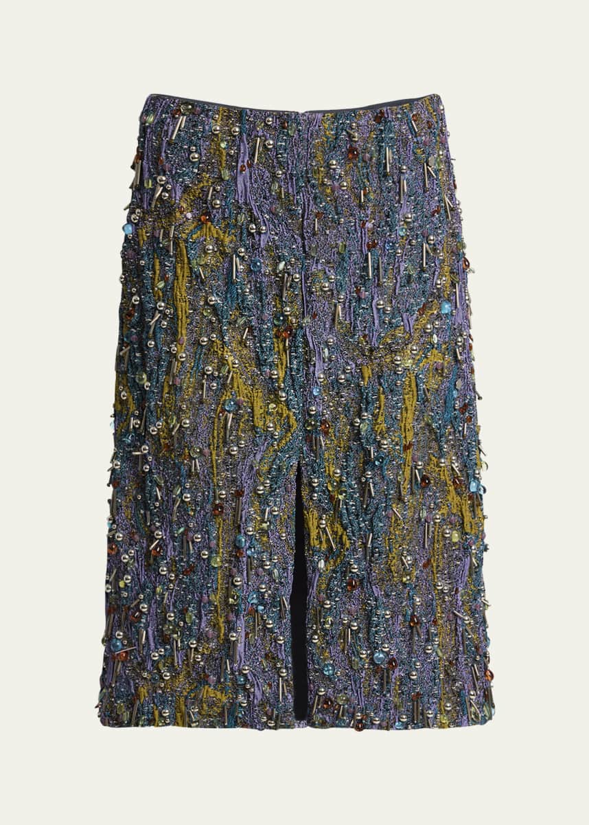 Dries Van Noten Shera Embellished Midi Skirt