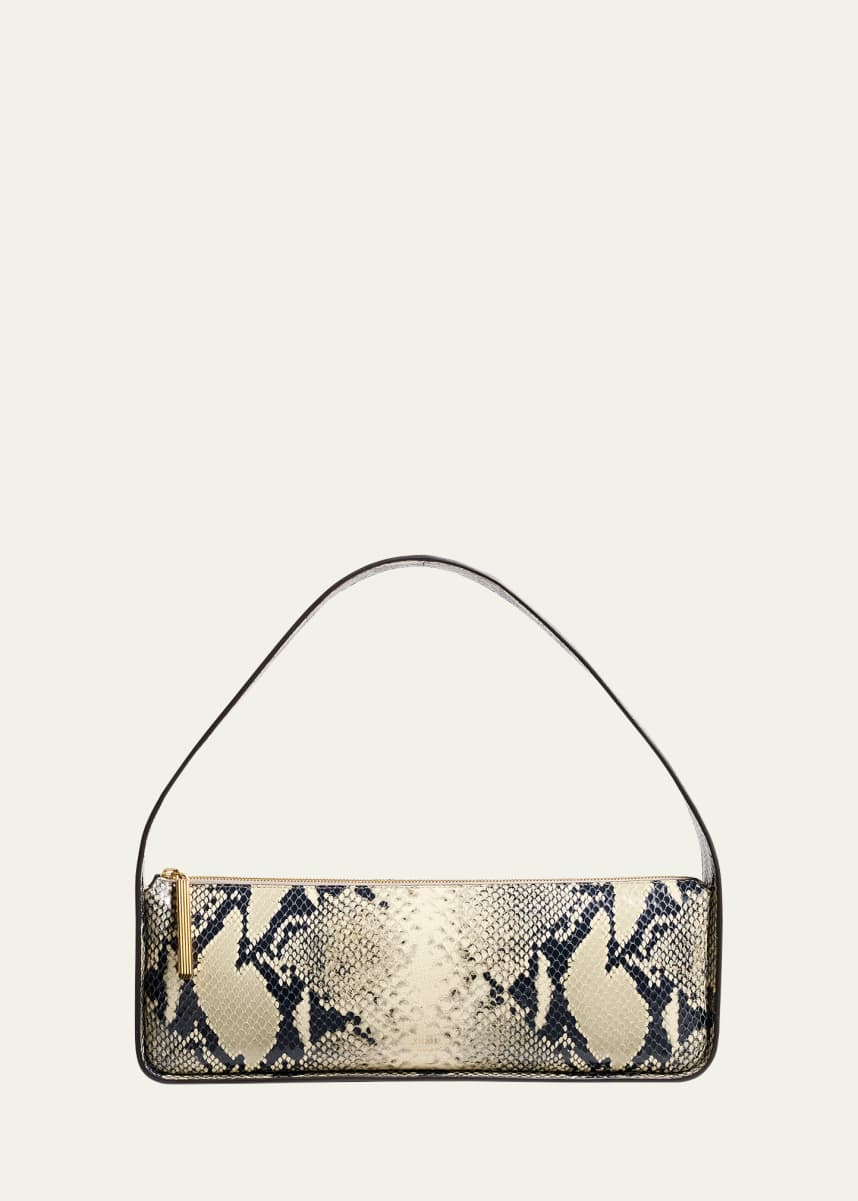 Khaite Lori Python-Embossed Leather Shoulder Bag