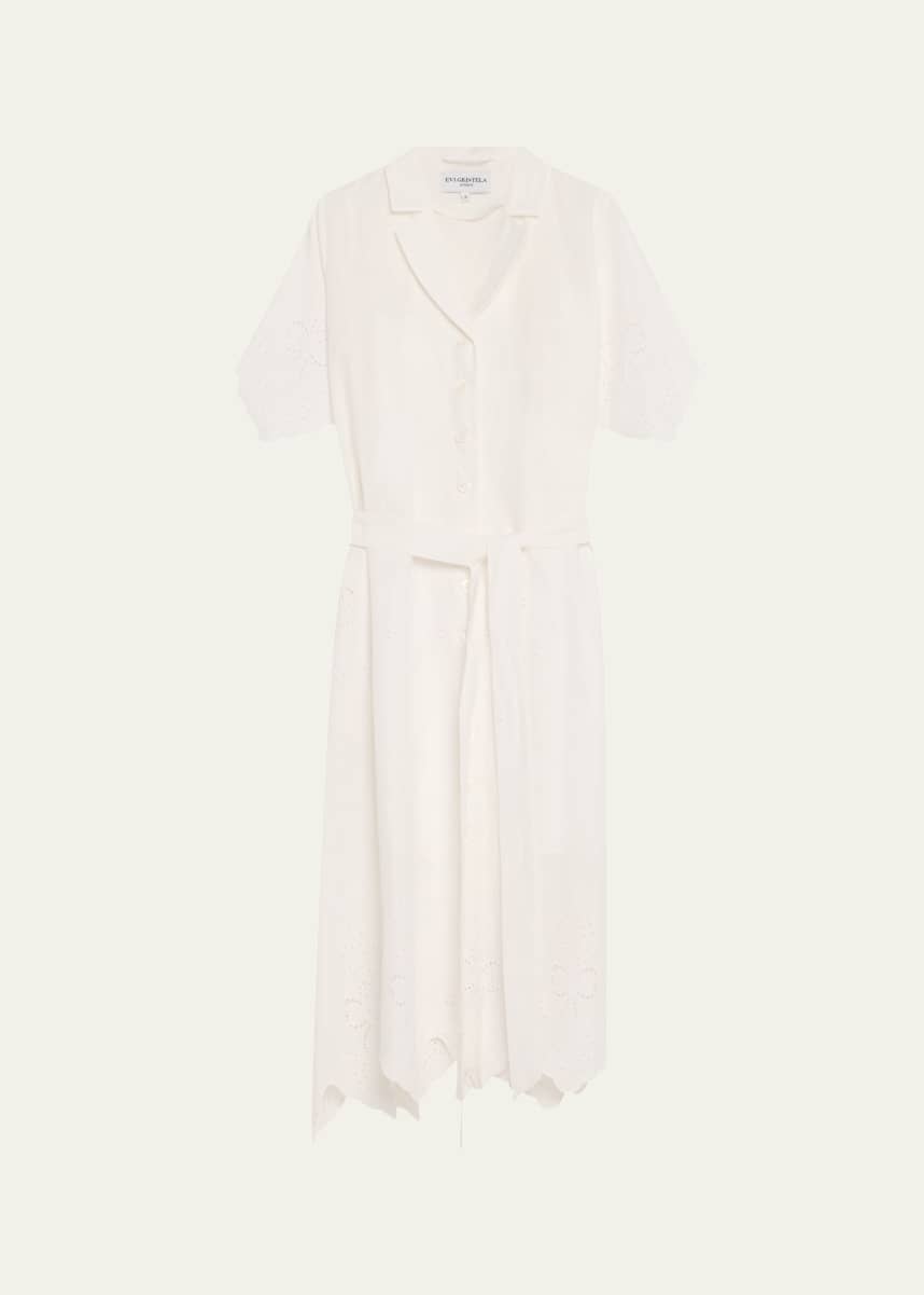 Evi Grintela Milly Scalloped Eyelet-Embroidered Midi Dress