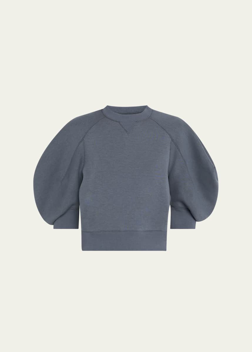 SACAI Sponge Sweat Three-Quarter Sleeve Pullover