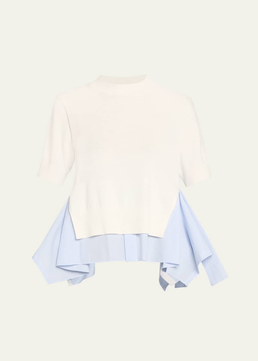 SACAI Short Sleeve Shirting Sweater