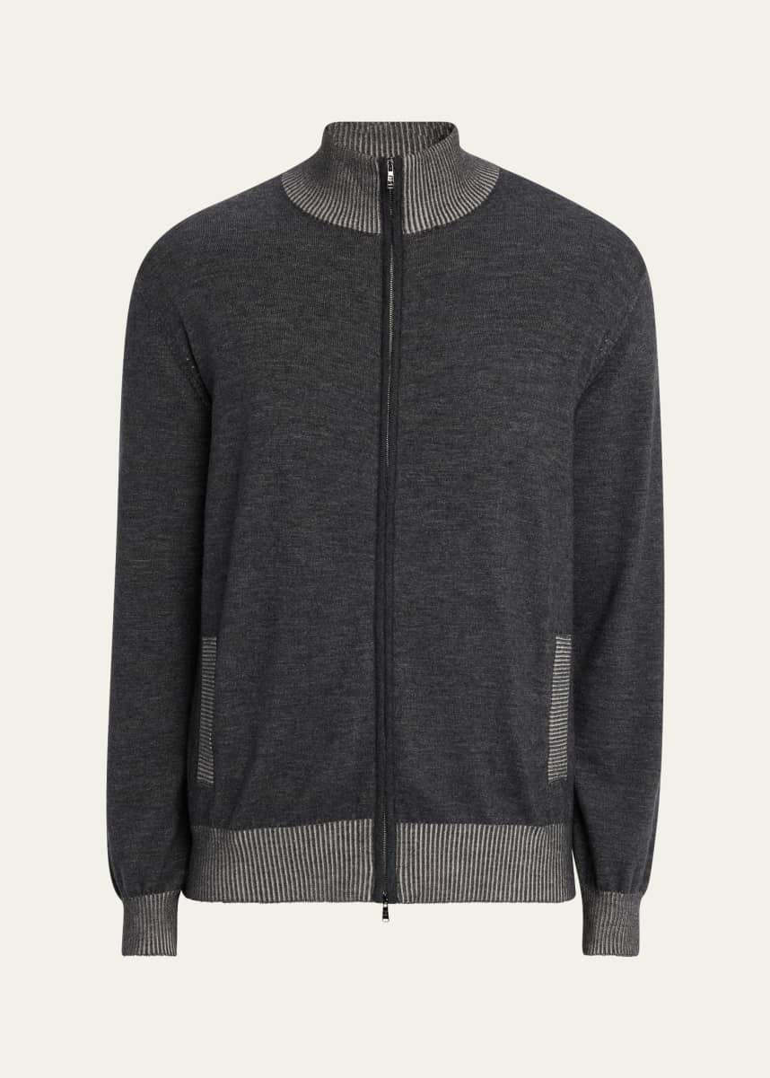 Fioroni Men's Vanise Cashmere and Cotton Full-Zip Sweater