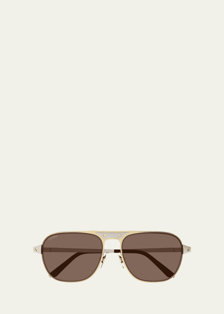 Cartier Men's CT0532SM Metal Aviator Sunglasses