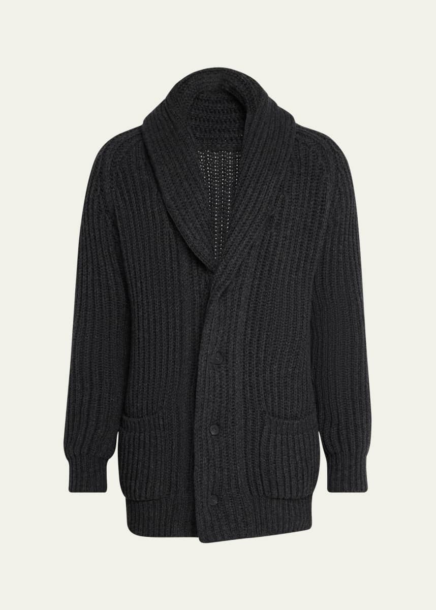 Anderson & Sheppard Men's Rib-Knit Cashmere Cardigan