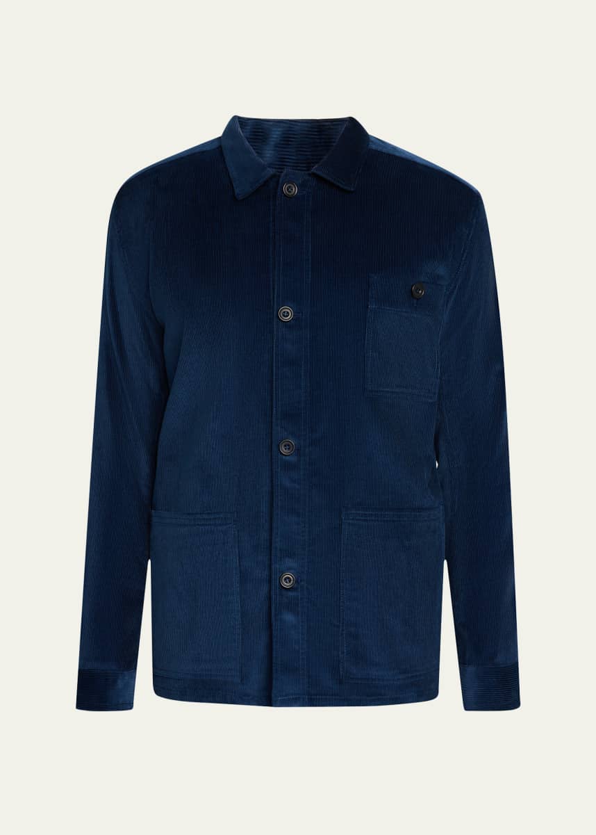 Anderson & Sheppard Men's Cotton and Cashmere Corduroy Shirt Jacket