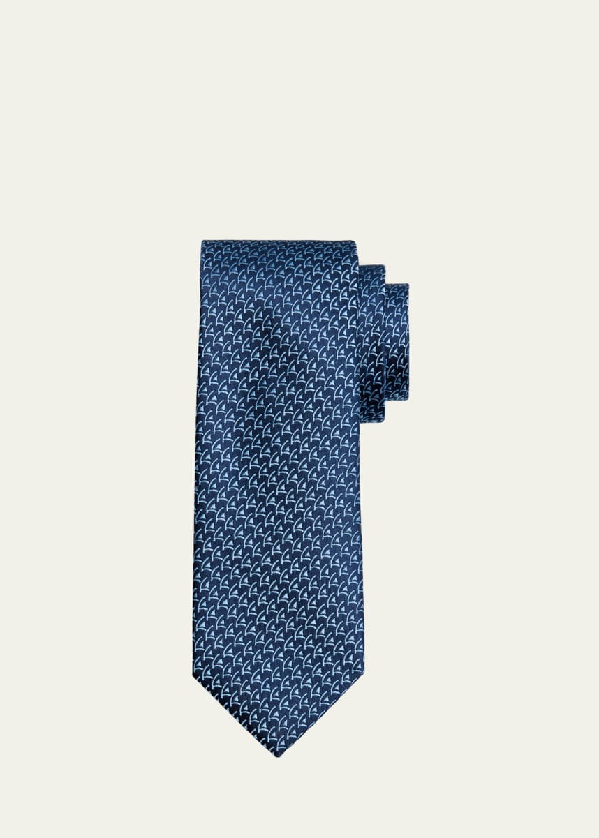 Charvet Men's Sailboat Woven Silk Tie