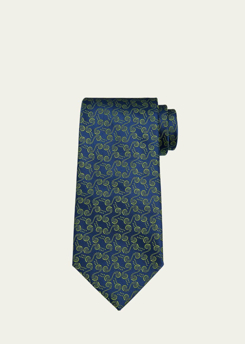 Charvet Men's Swirl Woven Silk Tie
