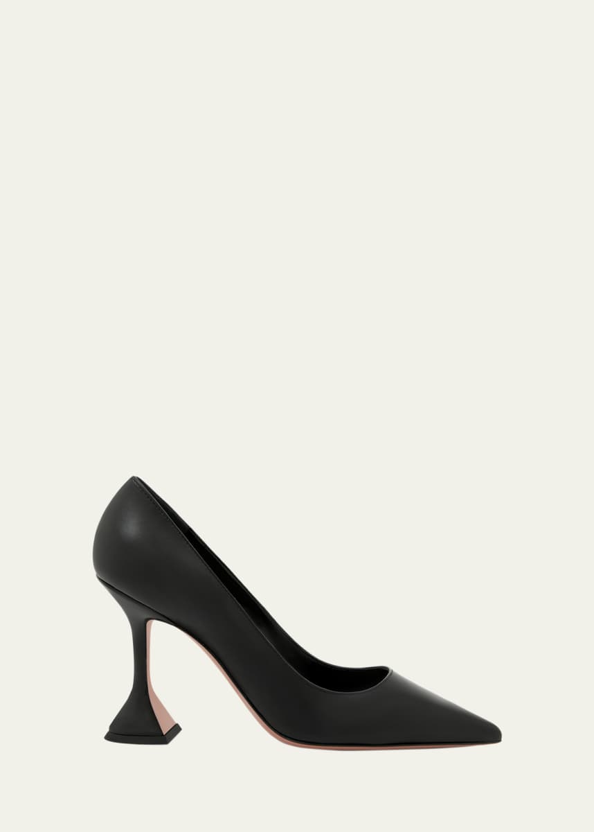 Amina Muaddi Ami Pointed Leather Pumps