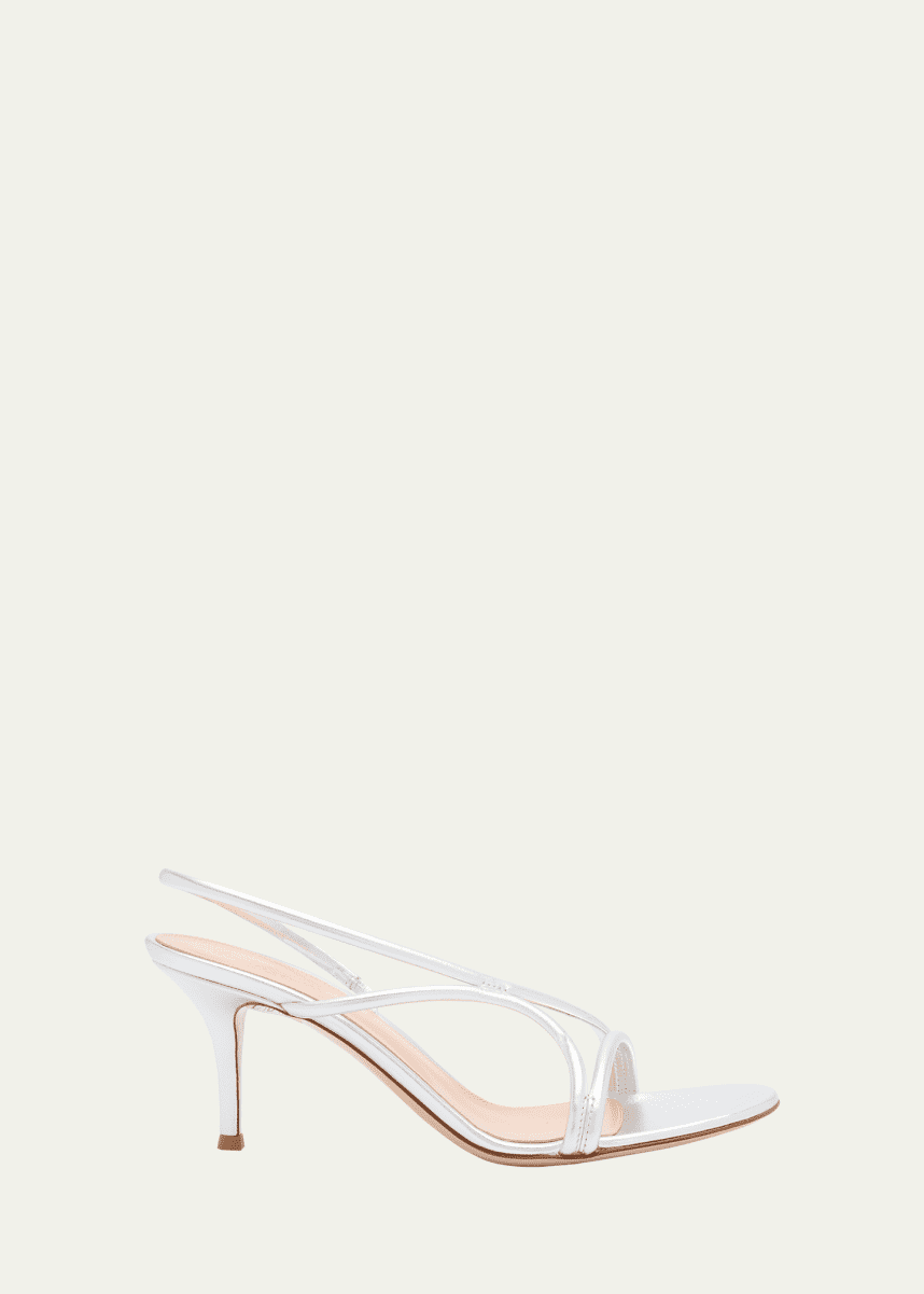 Gianvito Rossi Metallic Nappa Strappy Slingback Sandals
