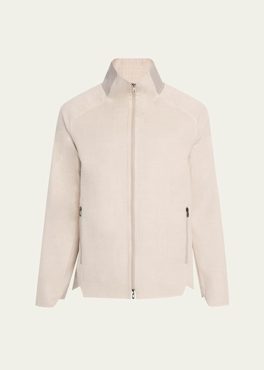 Sease Men's Biker Double Virgin Wool Bomber Jacket