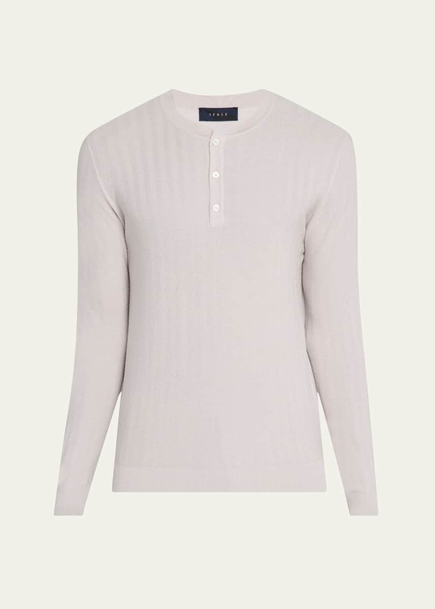 Sease Men's Herringbone Henley Sweater