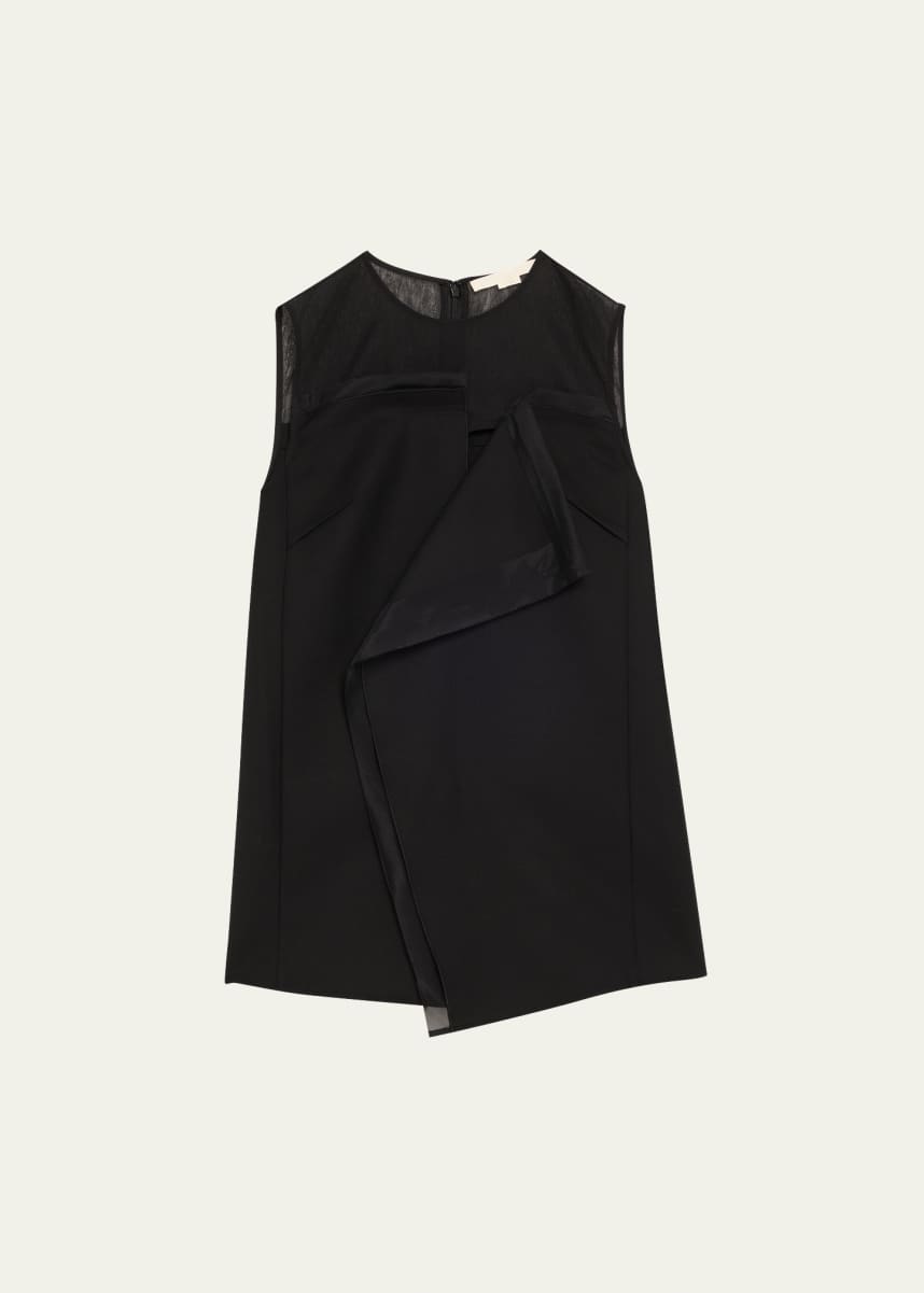Jason Wu Collection Asymmetrical Draped Slub Suiting Top