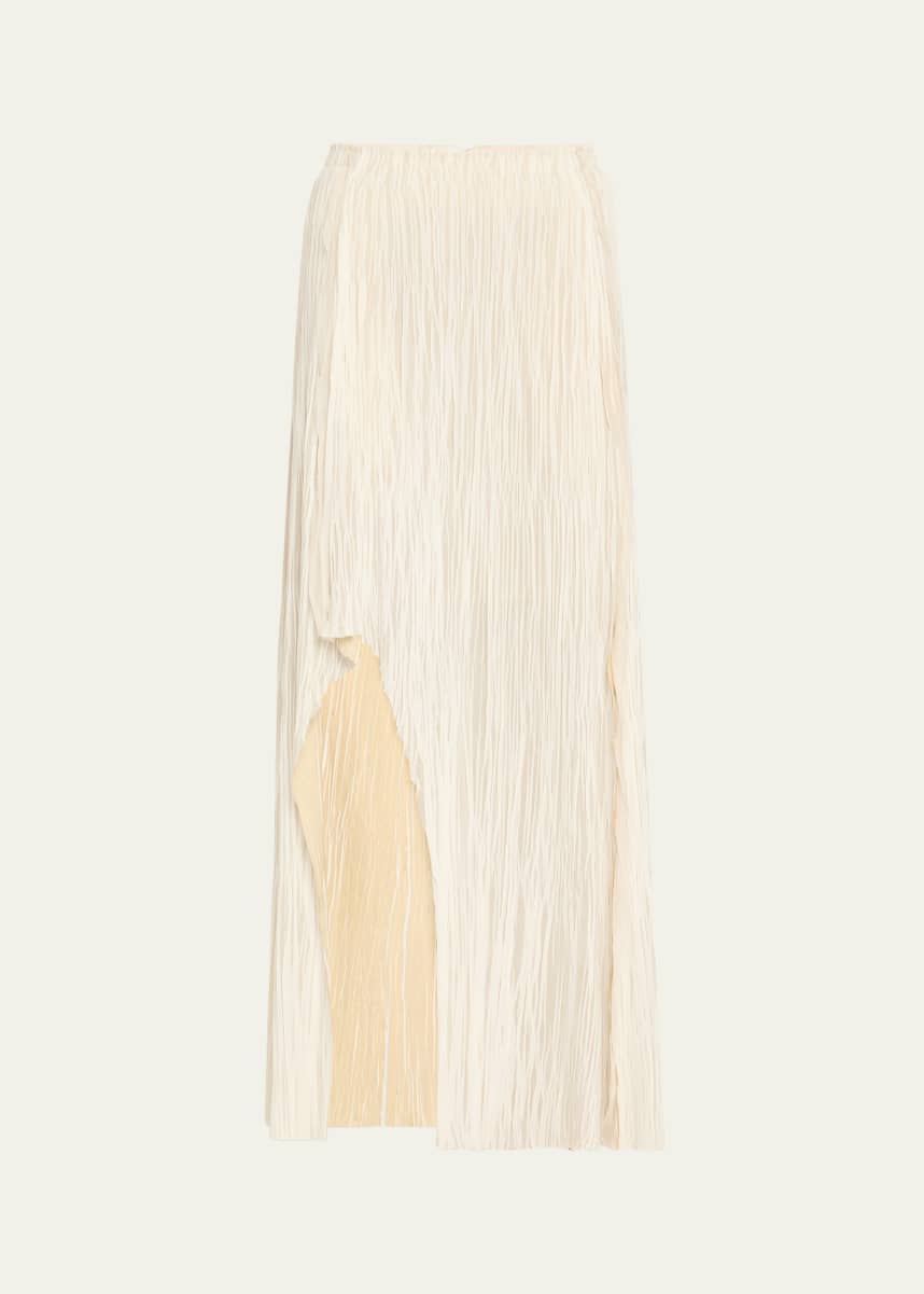 Jason Wu Collection Bicolor Asymmetric Slit Pleated Maxi Skirt