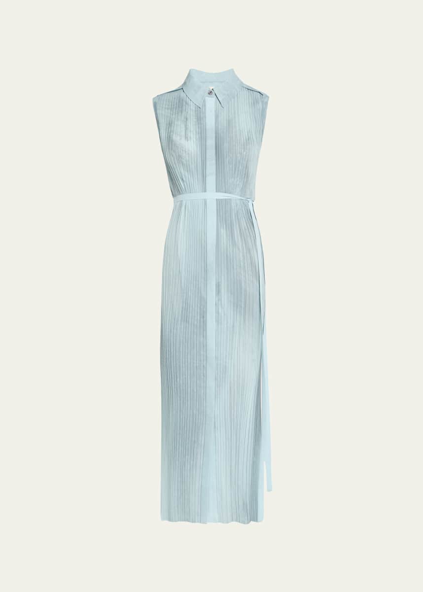 Jason Wu Collection Pleated Georgette Sleeveless Shirtdress
