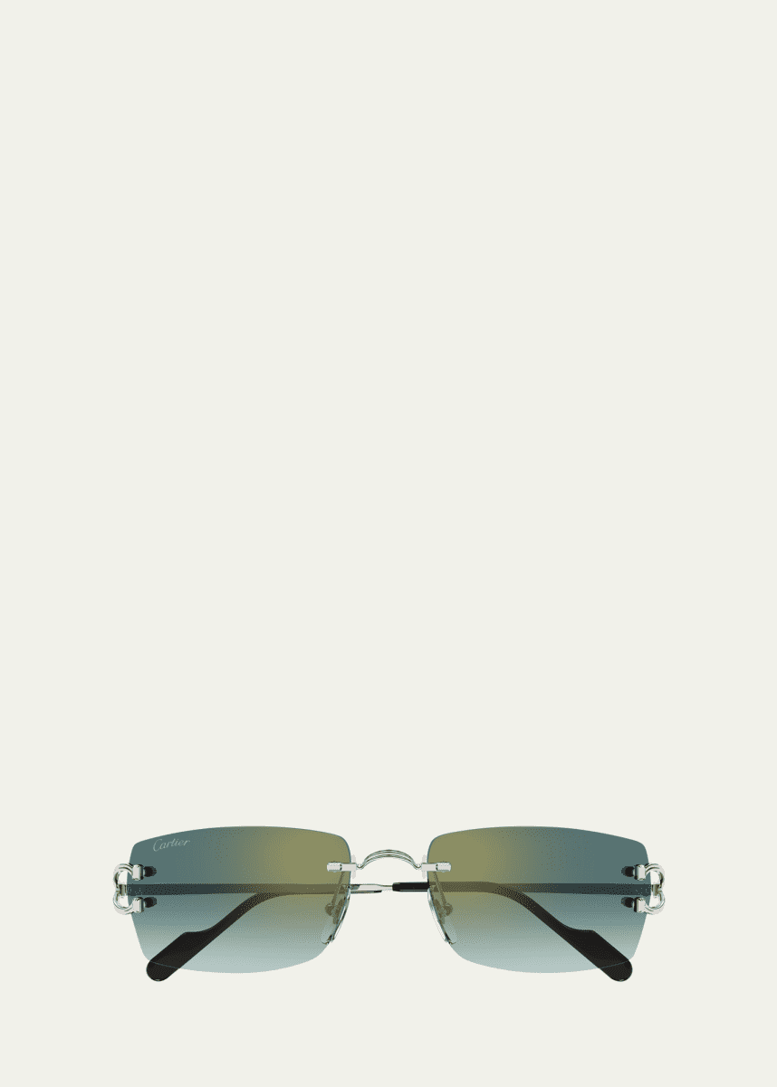 Cartier Men's CT0550S Metal Rectangle Sunglasses