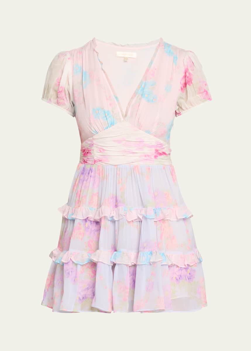 LoveShackFancy Spirea Chiffon Mini Dress