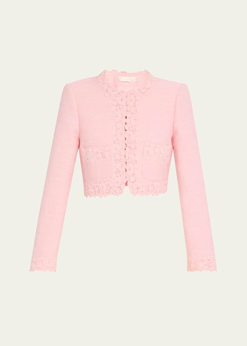 LoveShackFancy Leilana Lace-Trim Jacket