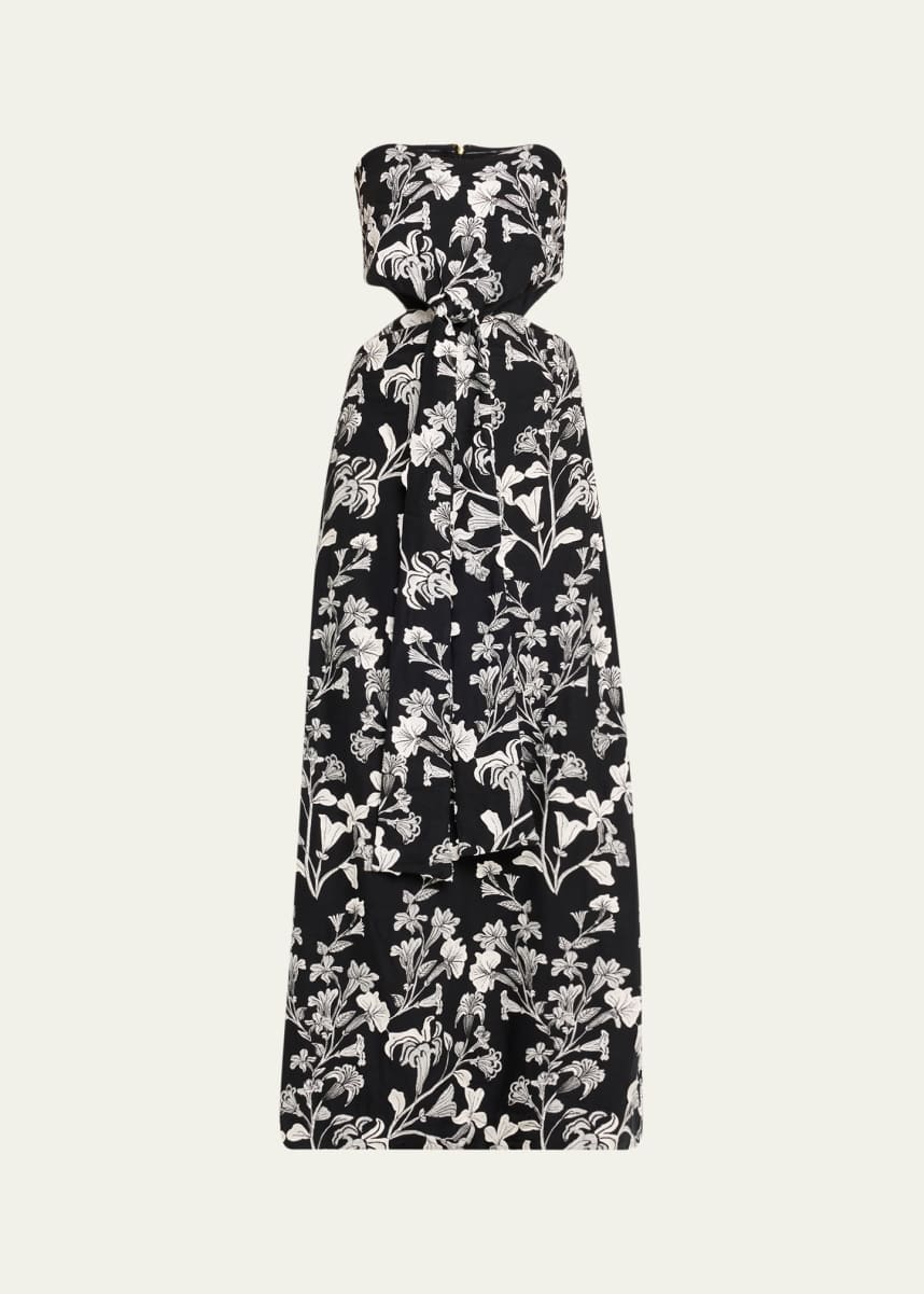 Agua by Agua Bendita Malaquita Strapless Cutout Maxi Dress