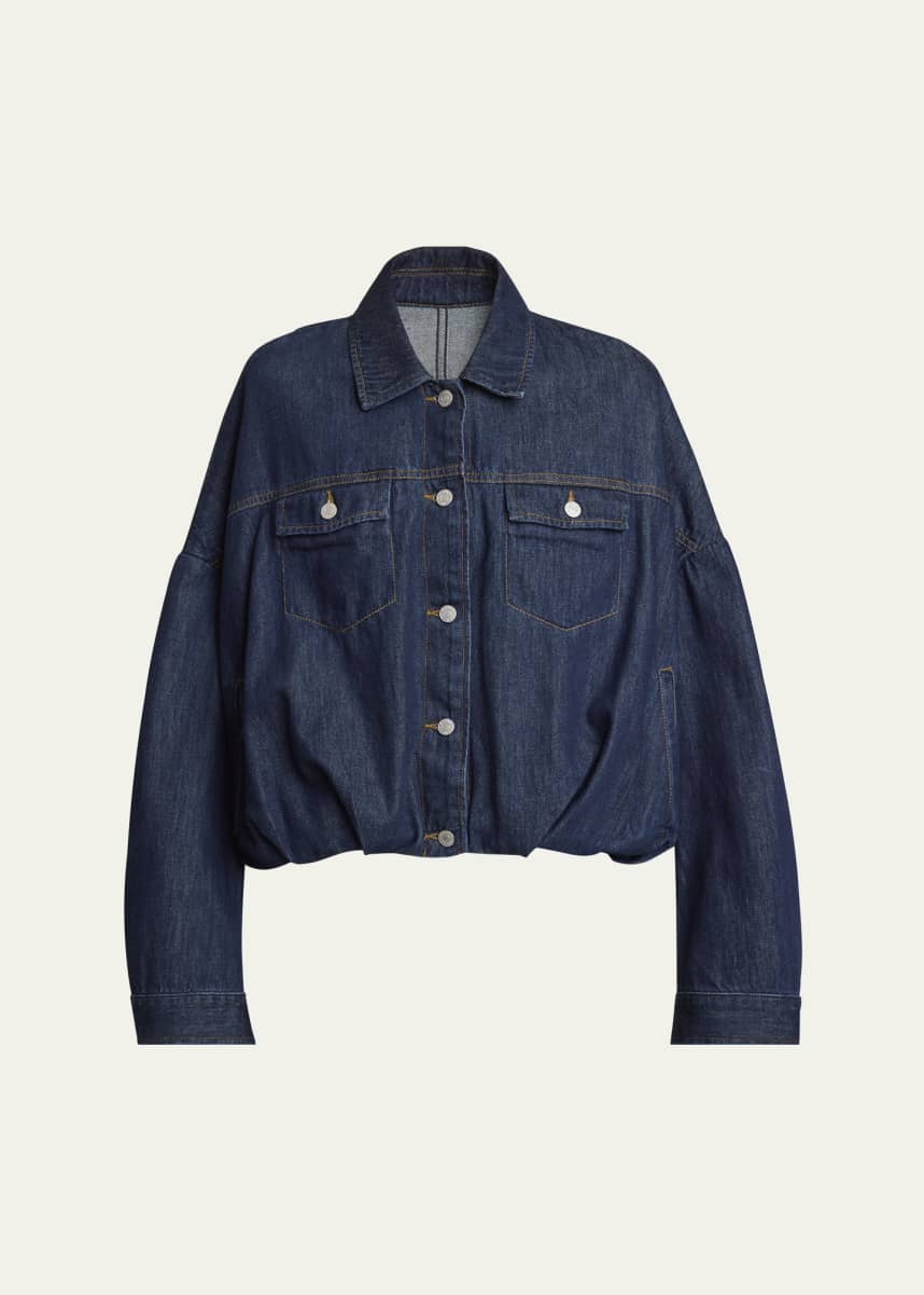 Dries Van Noten Vesto Denim Bubble Hem Jacket