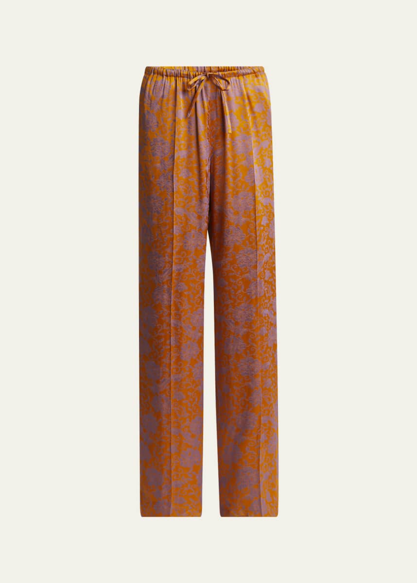 関税送料込Dries Van Noten Puvis Pants Dries Van Noten Puvis Long Floral Drawstring Pants