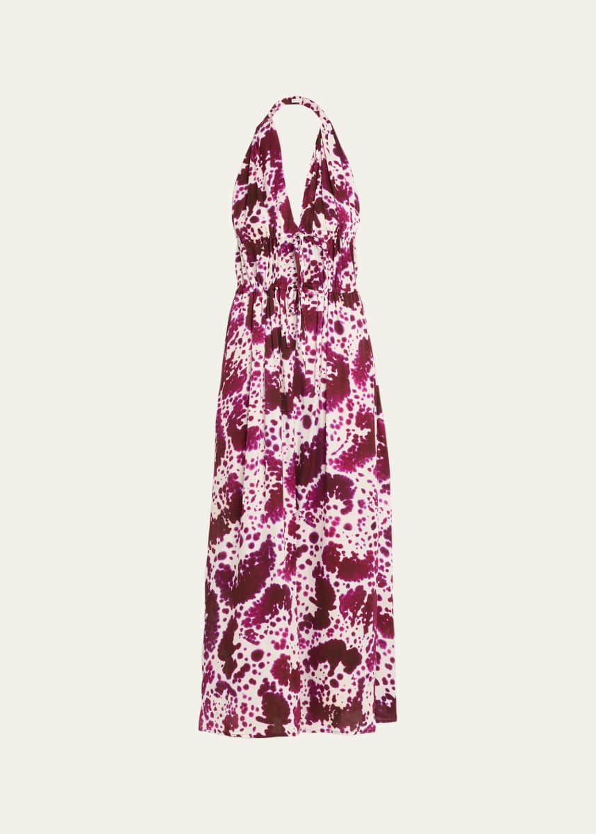Dries Van Noten Deana Tiered-Drawstring Halter Ankle Dress