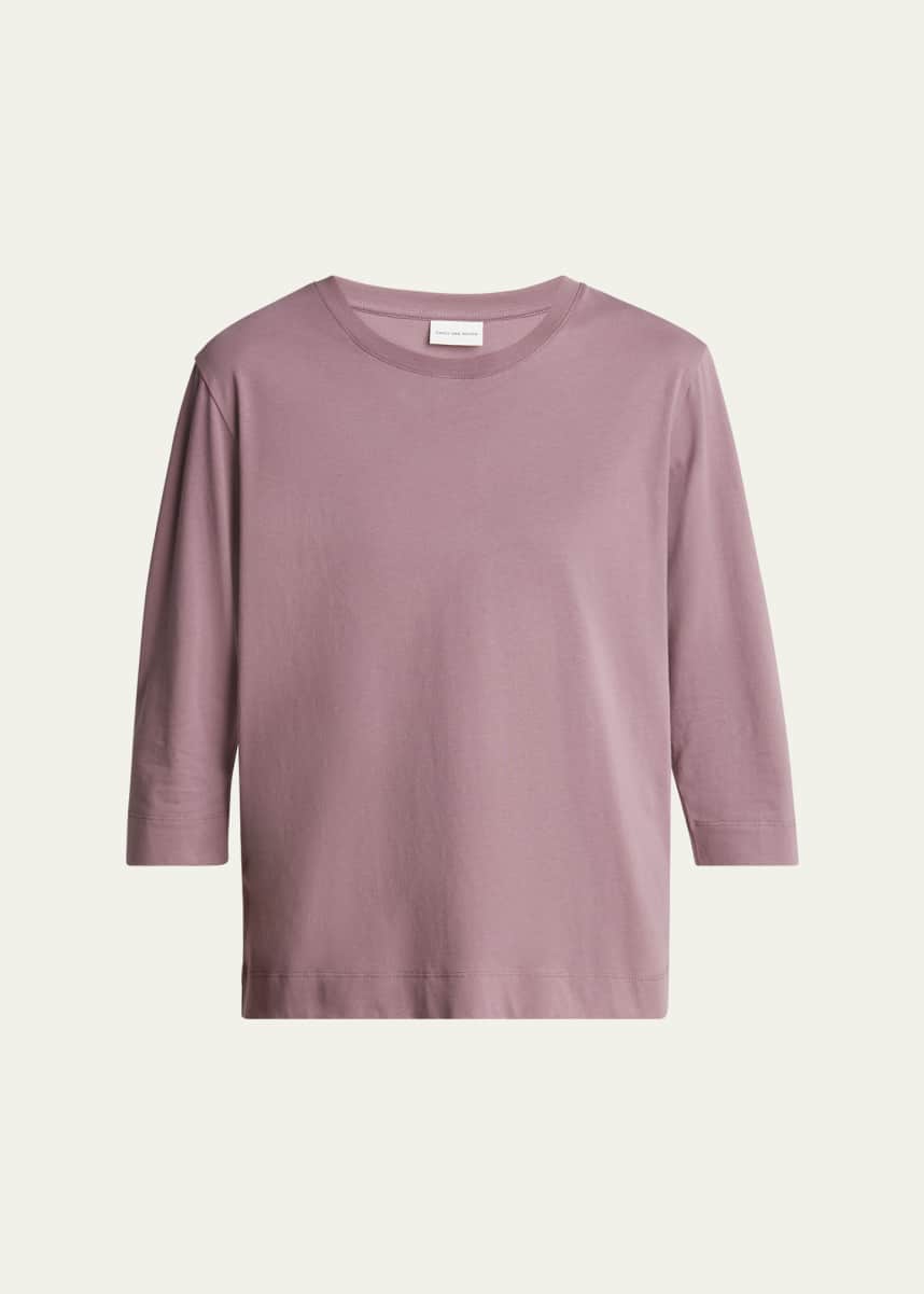 Dries Van Noten Hefiz Three Quarter Sleeve Cotton T-Shirt