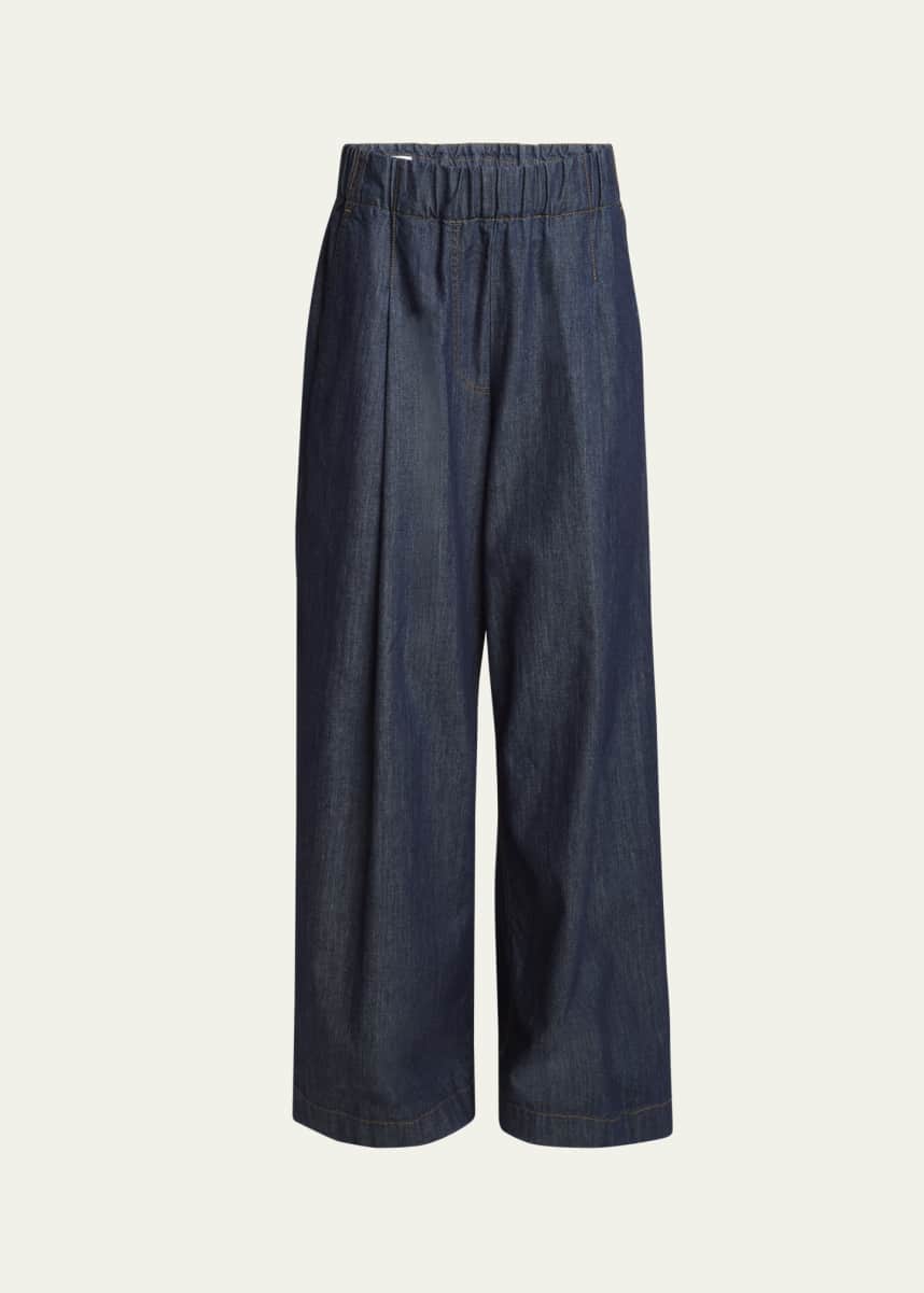 Dries Van Noten Pila Denim Wide Leg Pants