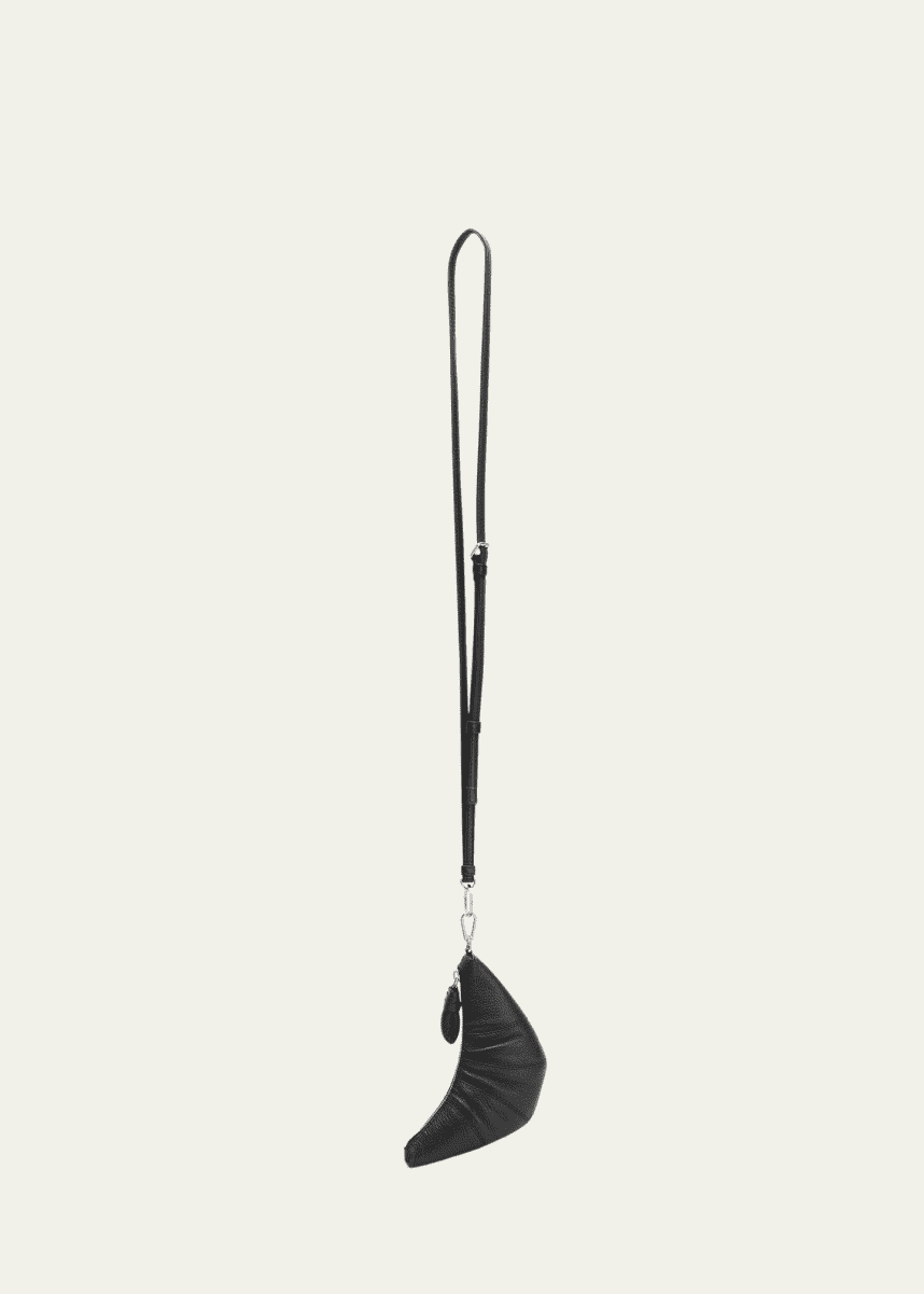 LEMAIRE Men's Leather Croissant Crossbody Coin Purse